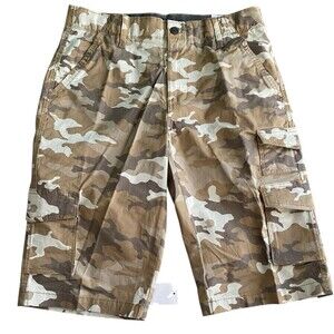 30 Men's George Below the Knee Messenger Cargo Shorts Desert Camo 14" Inseam